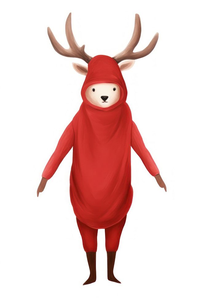 Costume mammal deer red animal white background representation. AI generated Image by rawpixel.