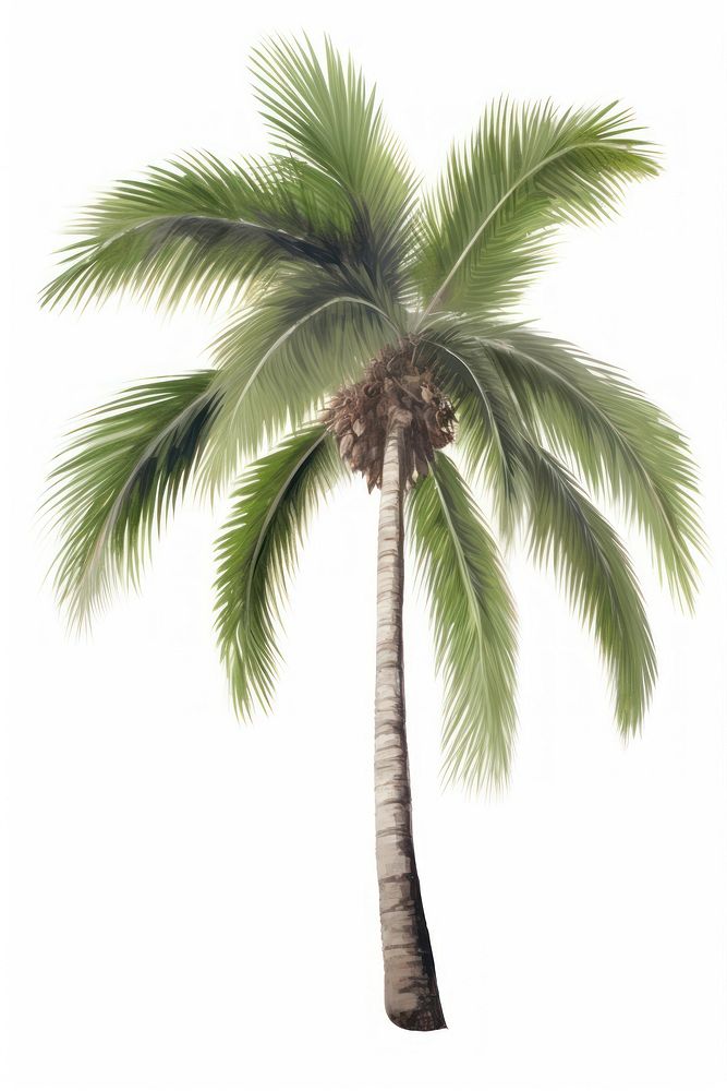 Palm tree plant white background arecaceae. AI generated Image by rawpixel.