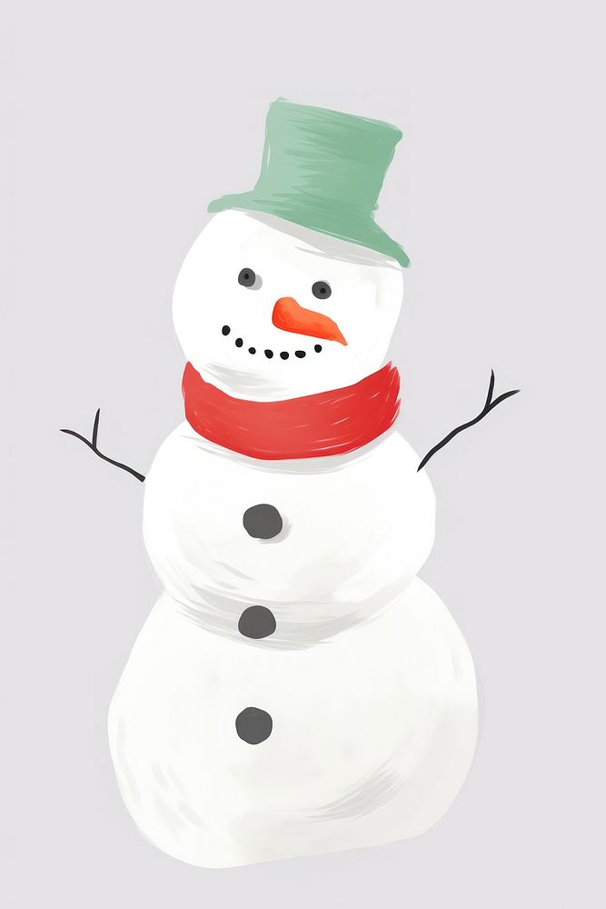Snowman drawing winter white. AI generated Image by rawpixel.
