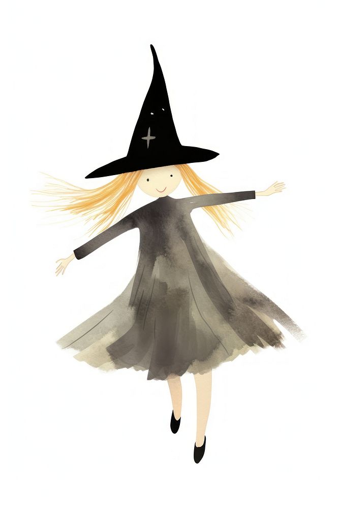 Witch dancing adult white background representation. AI generated Image by rawpixel.