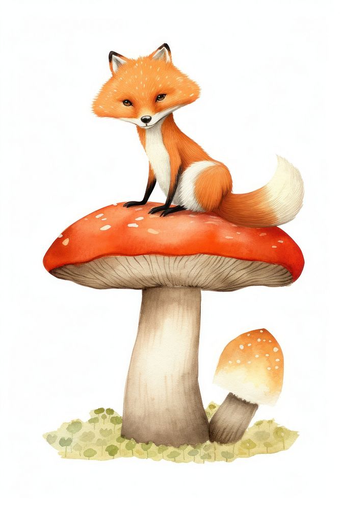 Mushroom fox fungus agaric. AI generated Image by rawpixel.