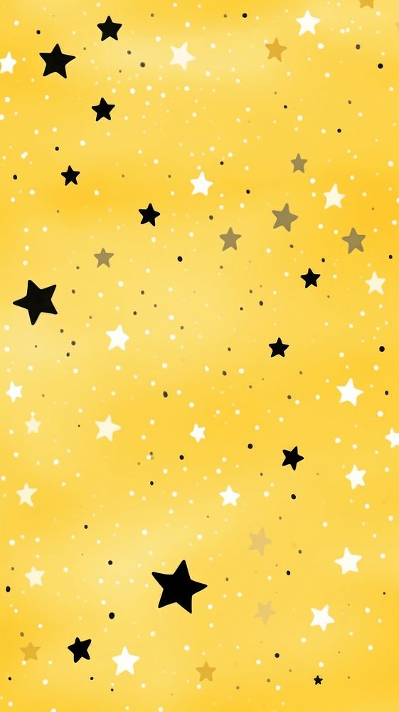 Yellow star confetti pattern backgrounds. AI generated Image by rawpixel.