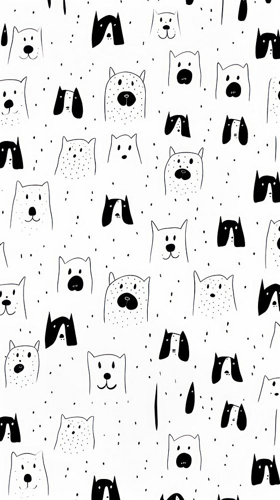 Dog pattern backgrounds drawing. AI generated Image by rawpixel.