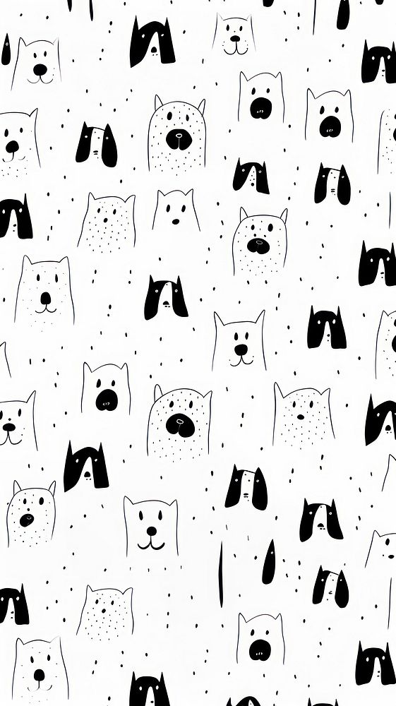 Dog pattern backgrounds drawing. AI | Free Photo Illustration - rawpixel