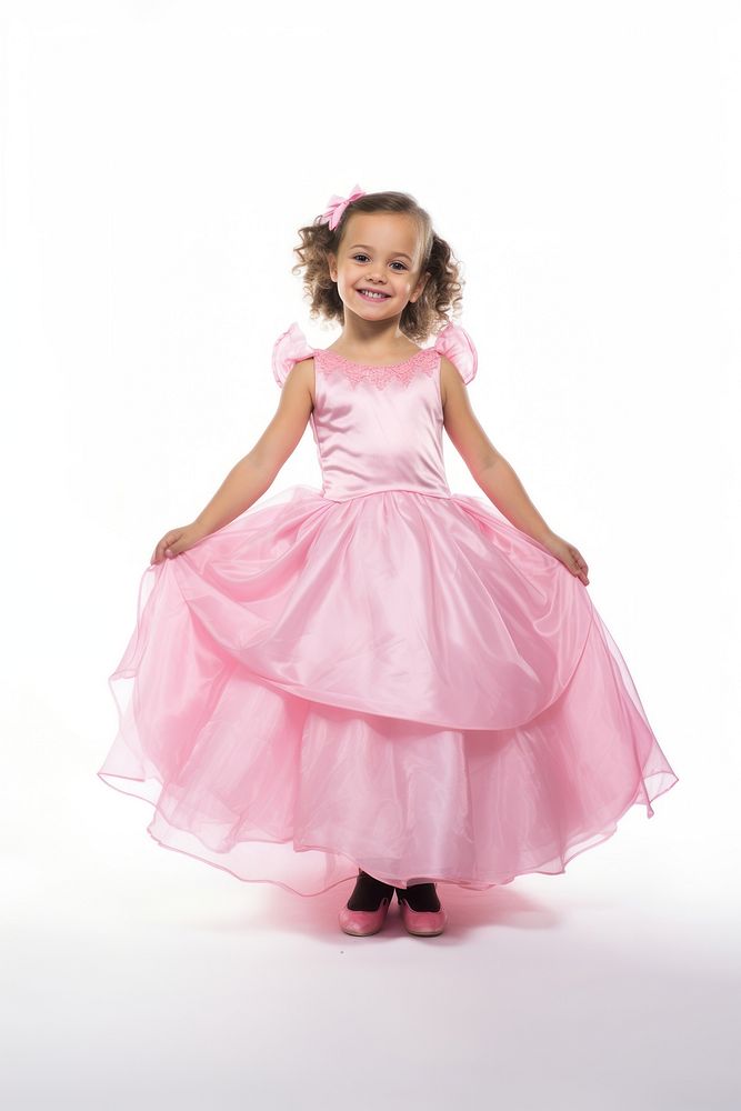 Little girl wearing a pink princess dress costume fashion child. AI generated Image by rawpixel.