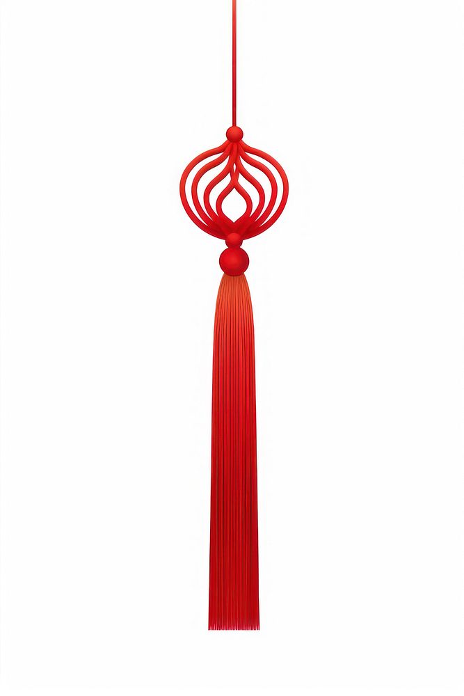 Chinese Tassel line red white background. AI generated Image by rawpixel.