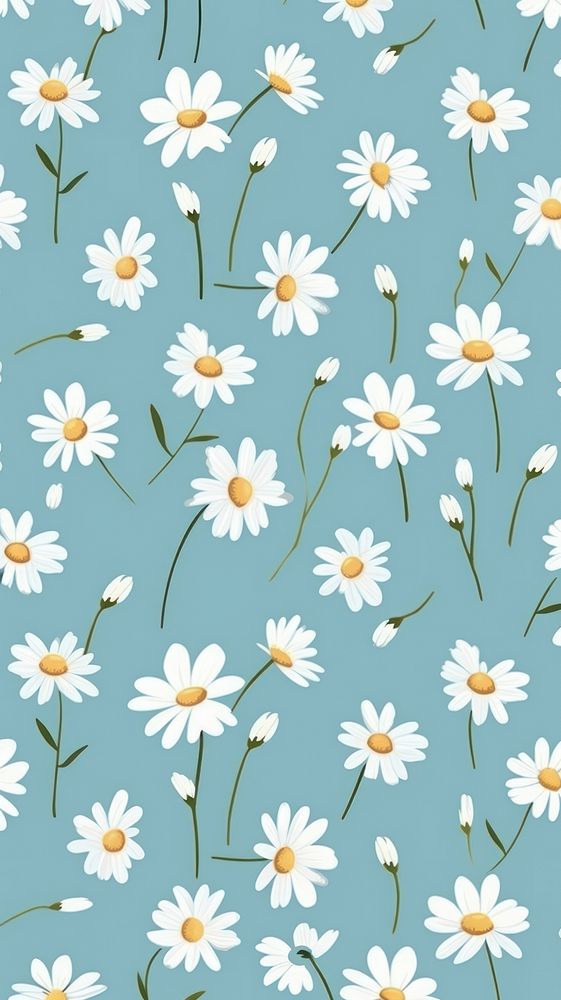 White flower pattern backgrounds daisy. AI generated Image by rawpixel.
