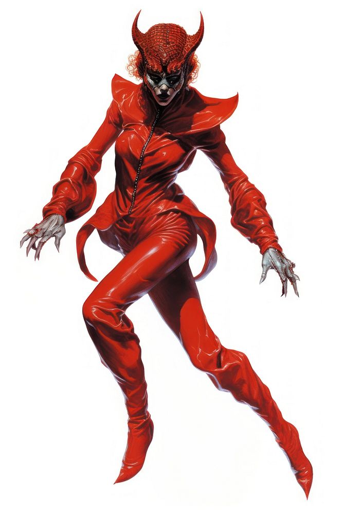 Lilith Devil costume adult white background. AI generated Image by rawpixel.