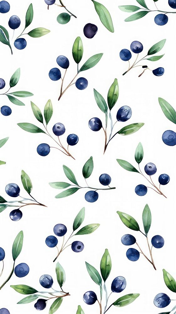 Blueberry pattern plant food. AI generated Image by rawpixel.
