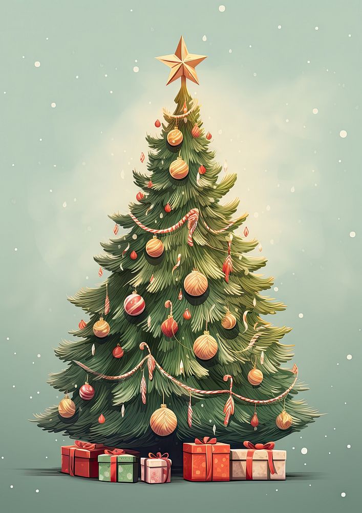 Christmas tree decoration outdoors. AI generated Image by rawpixel.