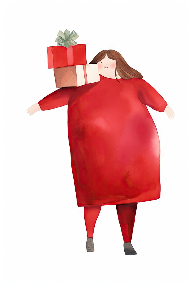 Christmas carrying adult woman. AI generated Image by rawpixel.