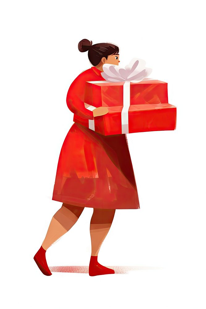 Carrying adult woman gift. AI generated Image by rawpixel.
