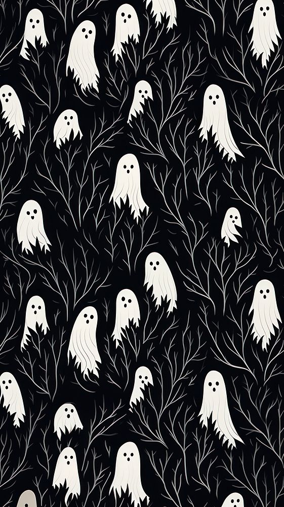 Ghost pattern bird backgrounds. AI generated Image by rawpixel.