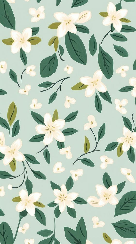 Jasmin pattern backgrounds flower. AI generated Image by rawpixel.