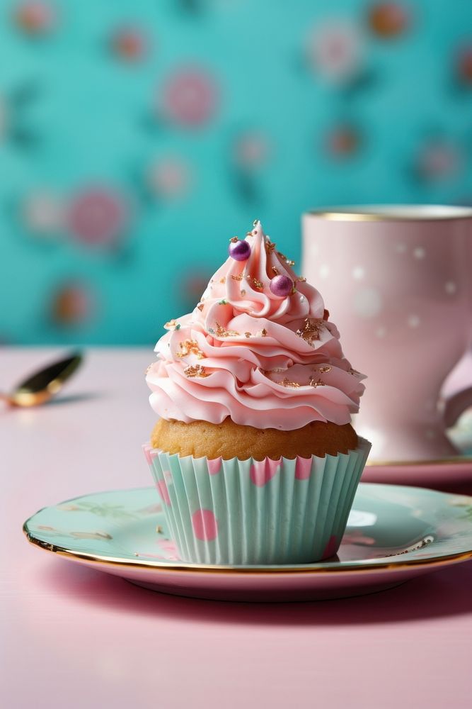 Cup cake cupcake dessert icing. AI generated Image by rawpixel.