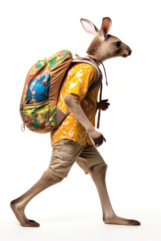 Kangaroo tourist animal backpack wallaby. AI generated Image by rawpixel.