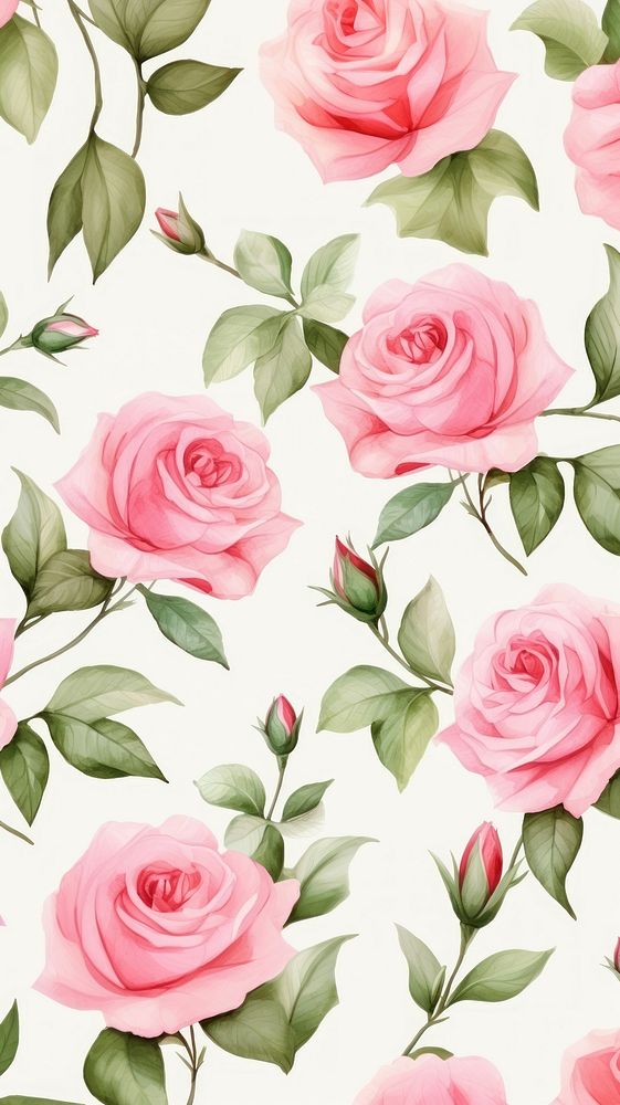 Pink rose pattern backgrounds flower. AI generated Image by rawpixel.