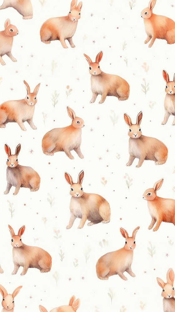 Rabbit pattern animal mammal. AI generated Image by rawpixel.