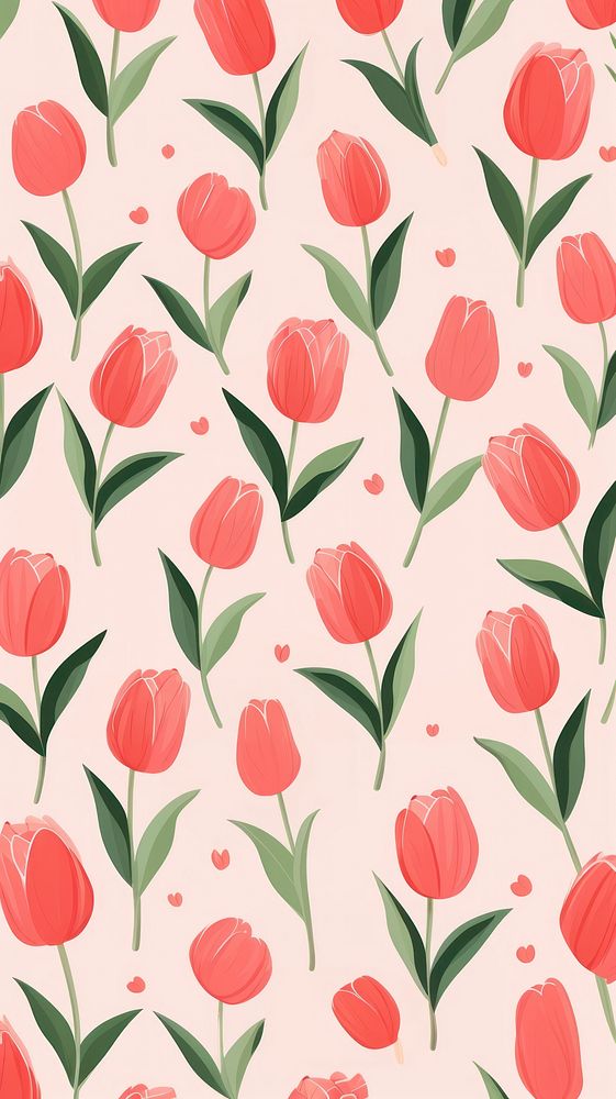 Tulip flower pattern backgrounds petal. AI generated Image by rawpixel.