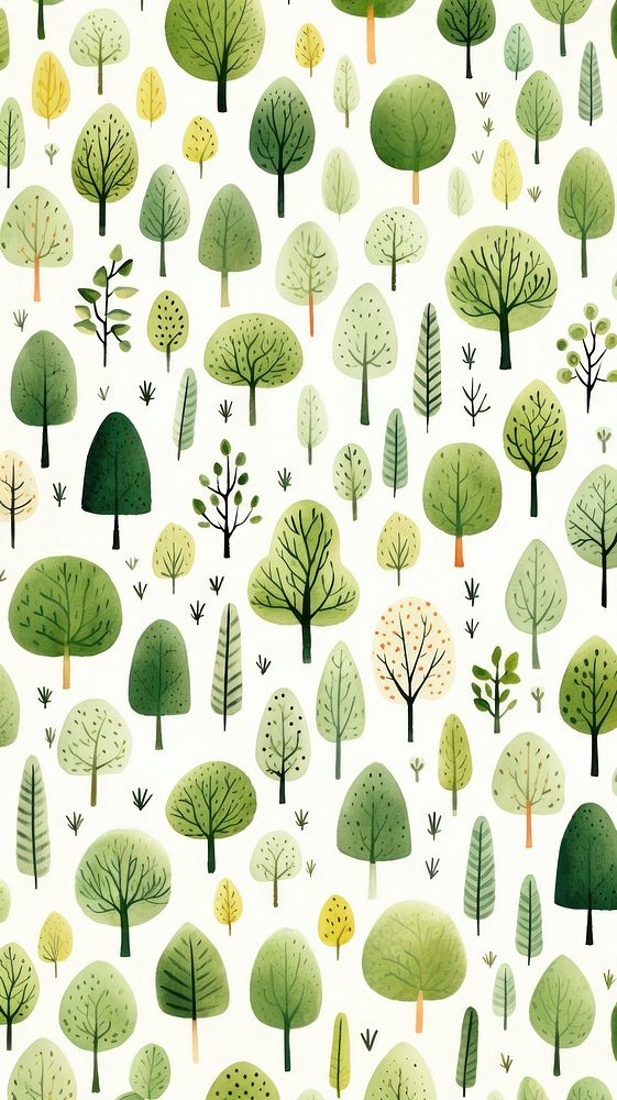 Trees pattern plant green. AI generated Image by rawpixel.