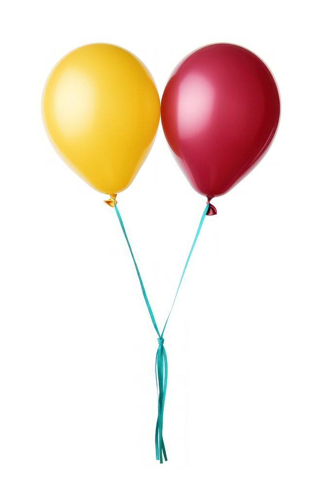 Balloons yellow toy white background. AI generated Image by rawpixel.
