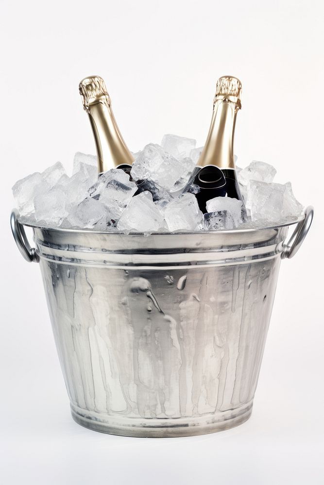 Bucket champagne silver ice. AI generated Image by rawpixel.