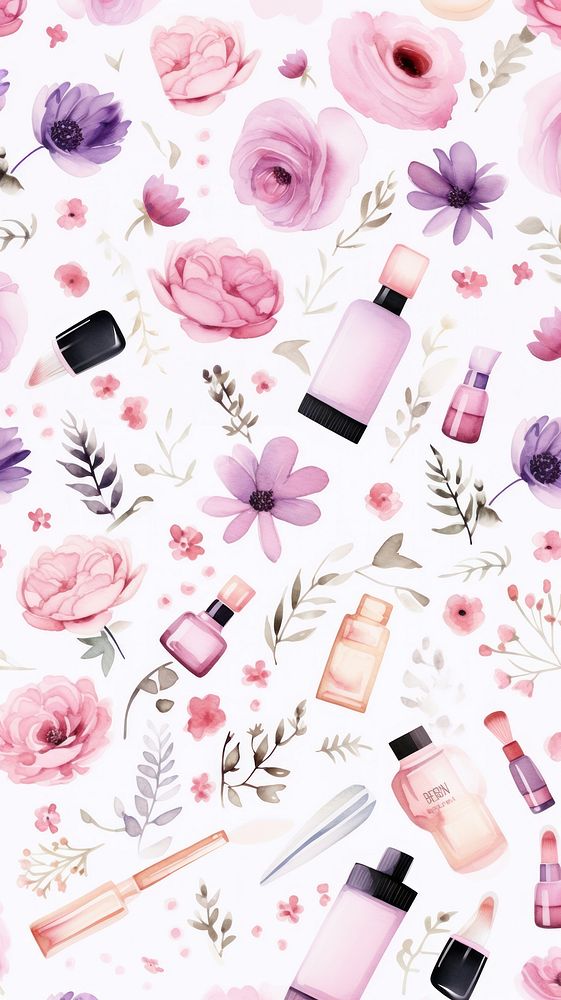 Cosmetic cosmetics backgrounds pattern. AI generated Image by rawpixel.