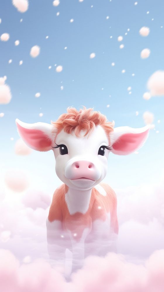 Cute cow animal livestock cartoon. AI generated Image by rawpixel.