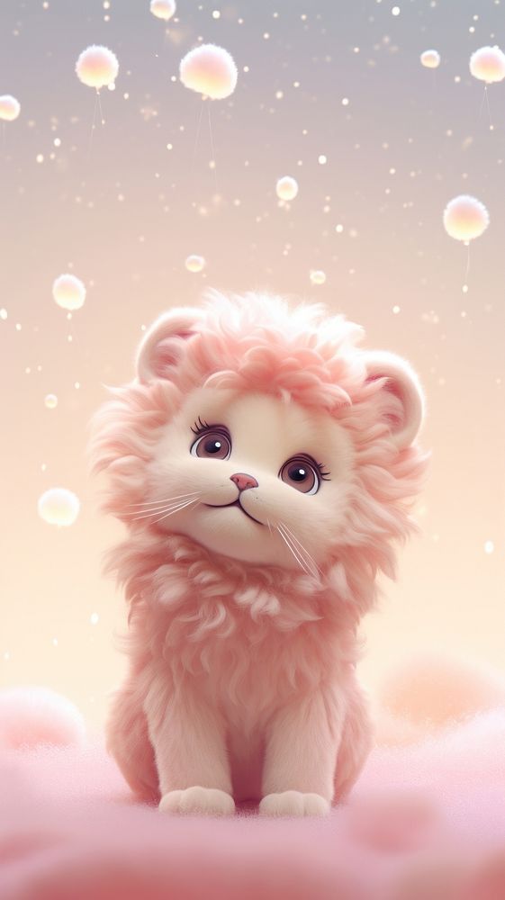 Cute lion animal cartoon mammal. AI generated Image by rawpixel.