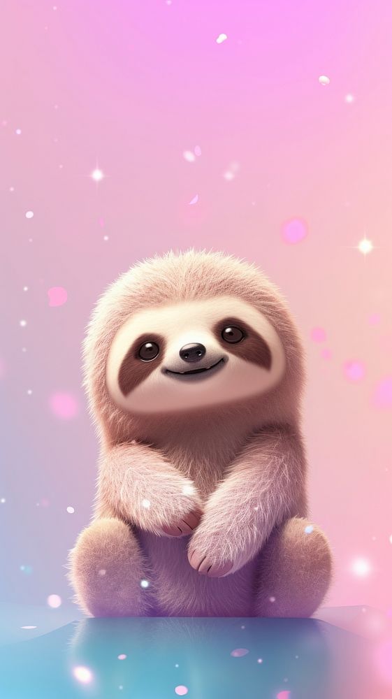 Cute sloth animal wildlife cartoon. AI generated Image by rawpixel.