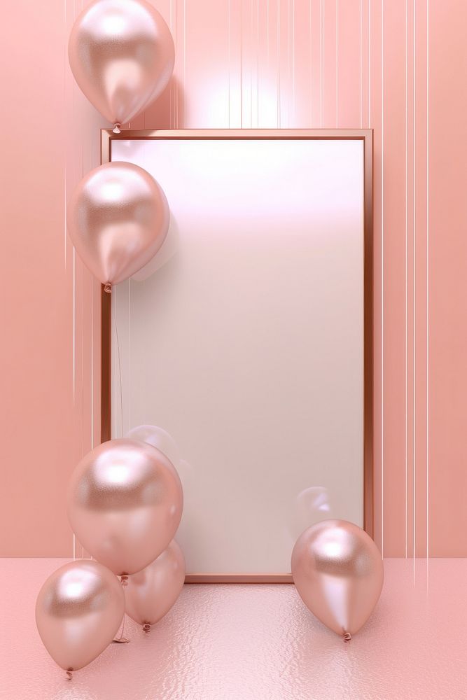 Balloons gold background pink celebration. AI generated Image by rawpixel.