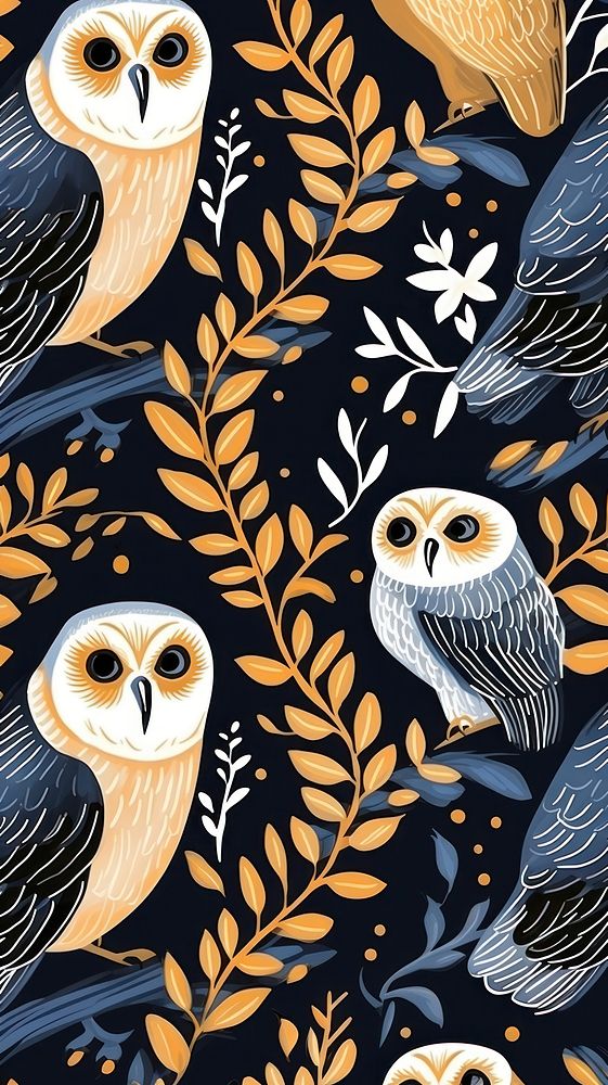 Magic owl bird pattern animal art. AI generated Image by rawpixel.