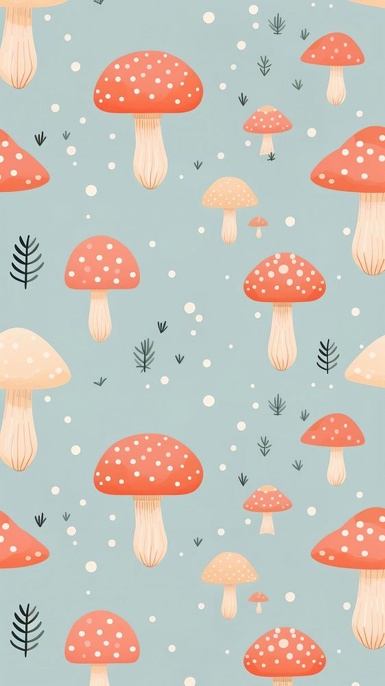 Magic mushroom pattern backgrounds wallpaper. AI generated Image by rawpixel.