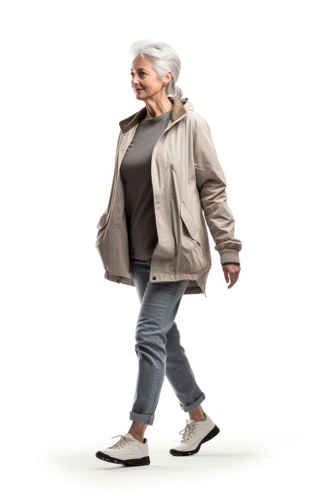 Senior adult footwear walking jacket. AI generated Image by rawpixel.