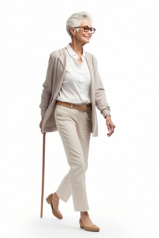 Senior adult walking blazer women. AI generated Image by rawpixel.