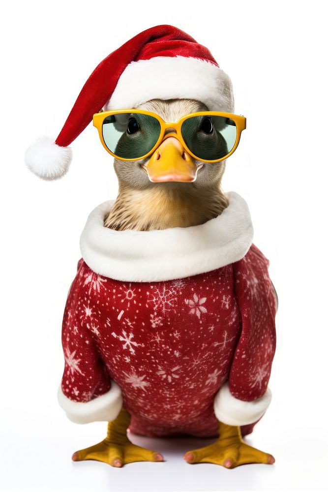 Duck sunglasses christmas portrait. AI generated Image by rawpixel.