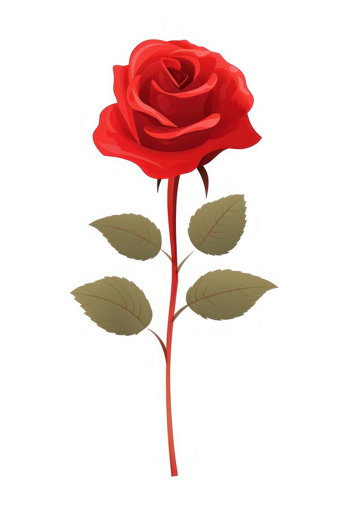 Red rose flower plant leaf. AI generated Image by rawpixel.