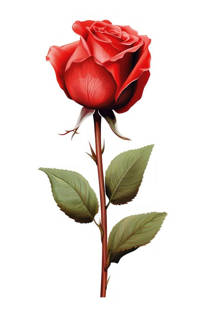Red rose flower plant red. AI generated Image by rawpixel.