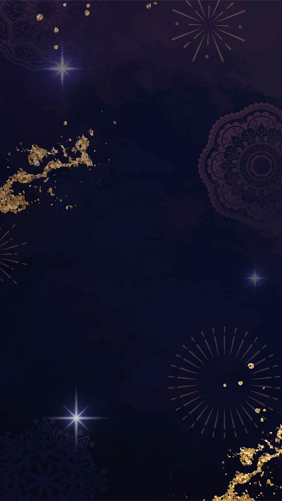 Blue Diwali festival iPhone wallpaper, aesthetic design