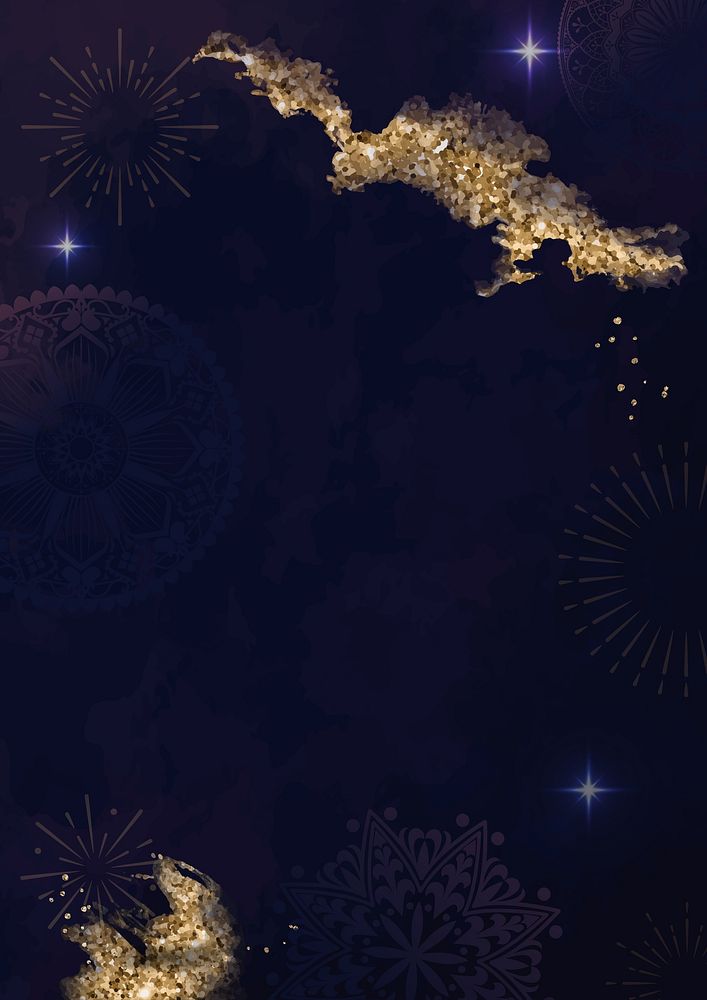 Aesthetic Diwali background, blue mandala illustration