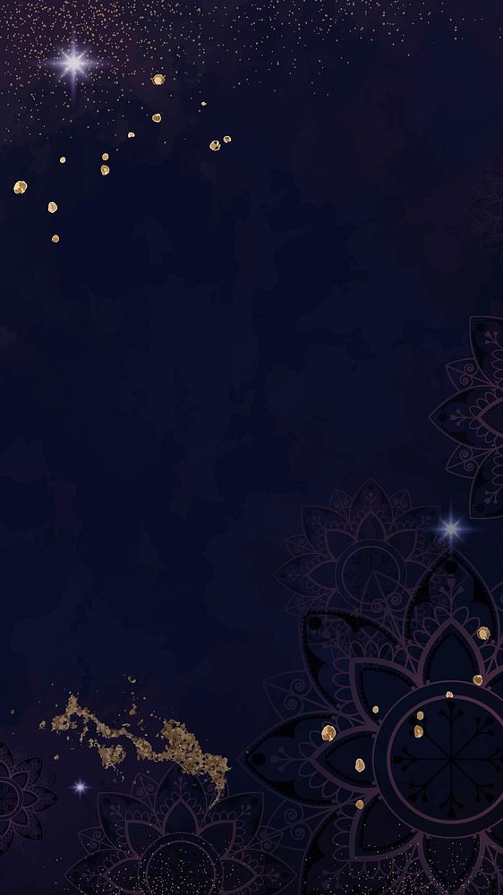 Blue mandala aesthetic iPhone wallpaper, Diwali festival