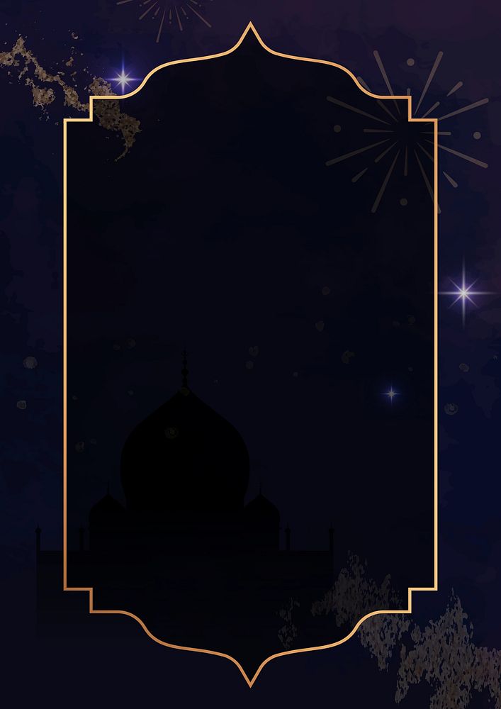 Blue mandala frame background, Diwali festival