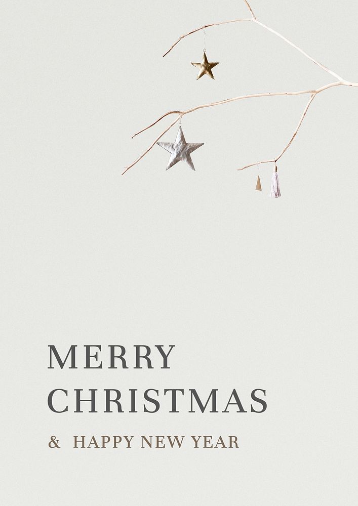 Christmas greeting poster template, editable design