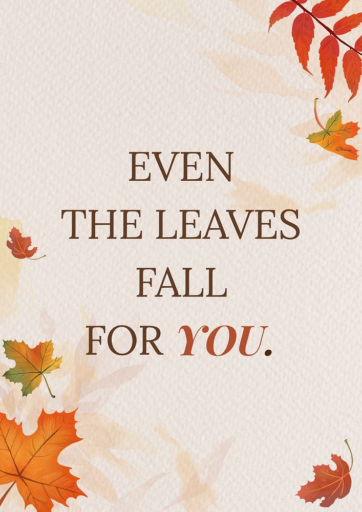 Fall season quote poster template