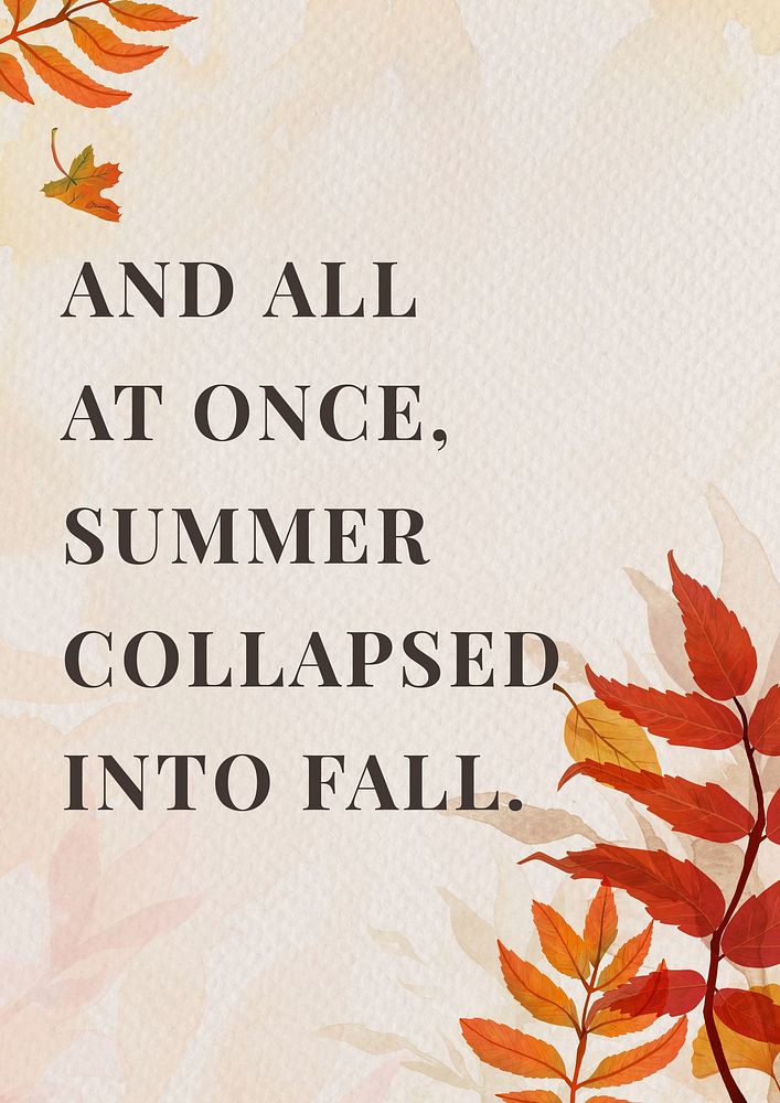 Autumn quote poster template
