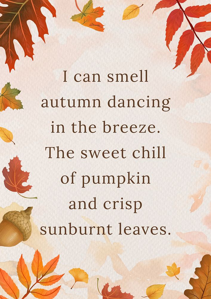 Fall quote poster template | Free Photo - rawpixel