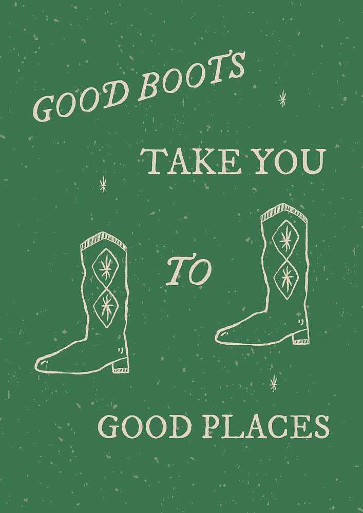 Cowboy boots poster template