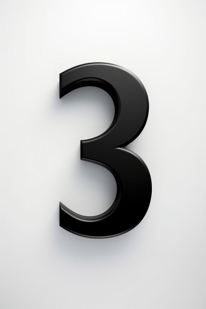PNG Number 3 shape number black text. AI generated Image by rawpixel.