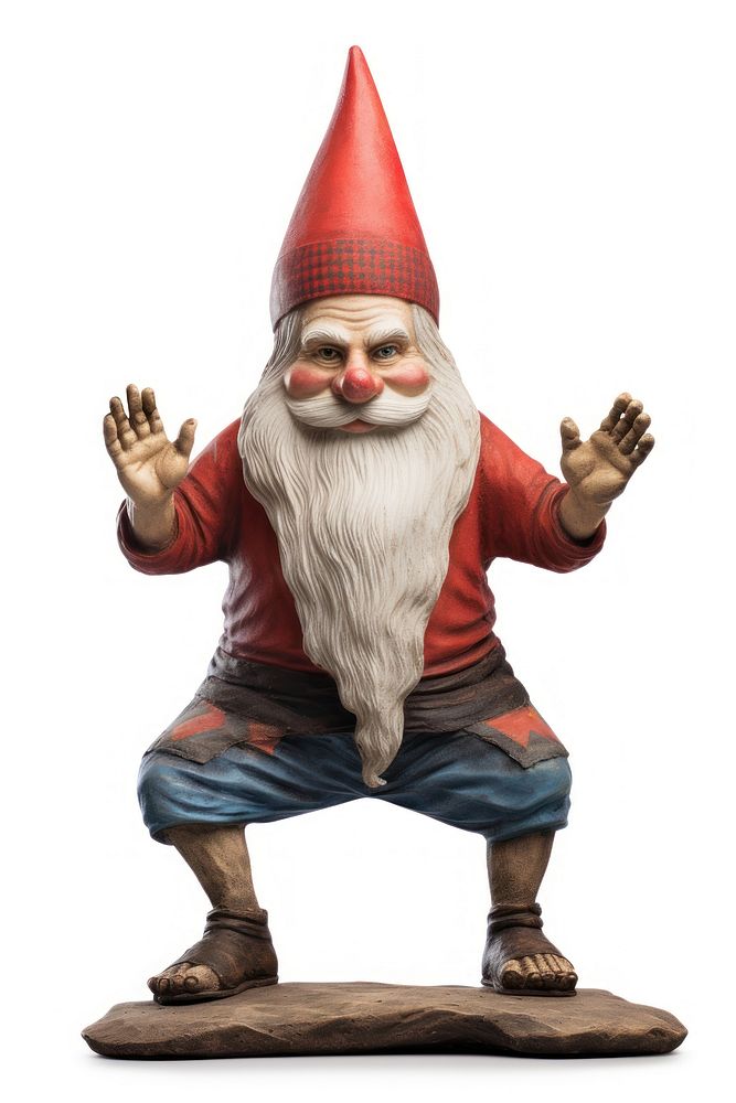 Gnome figurine adult white background. AI generated Image by rawpixel.
