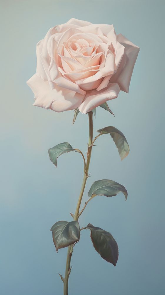 Rose flower painting petal plant. AI generated Image by rawpixel.